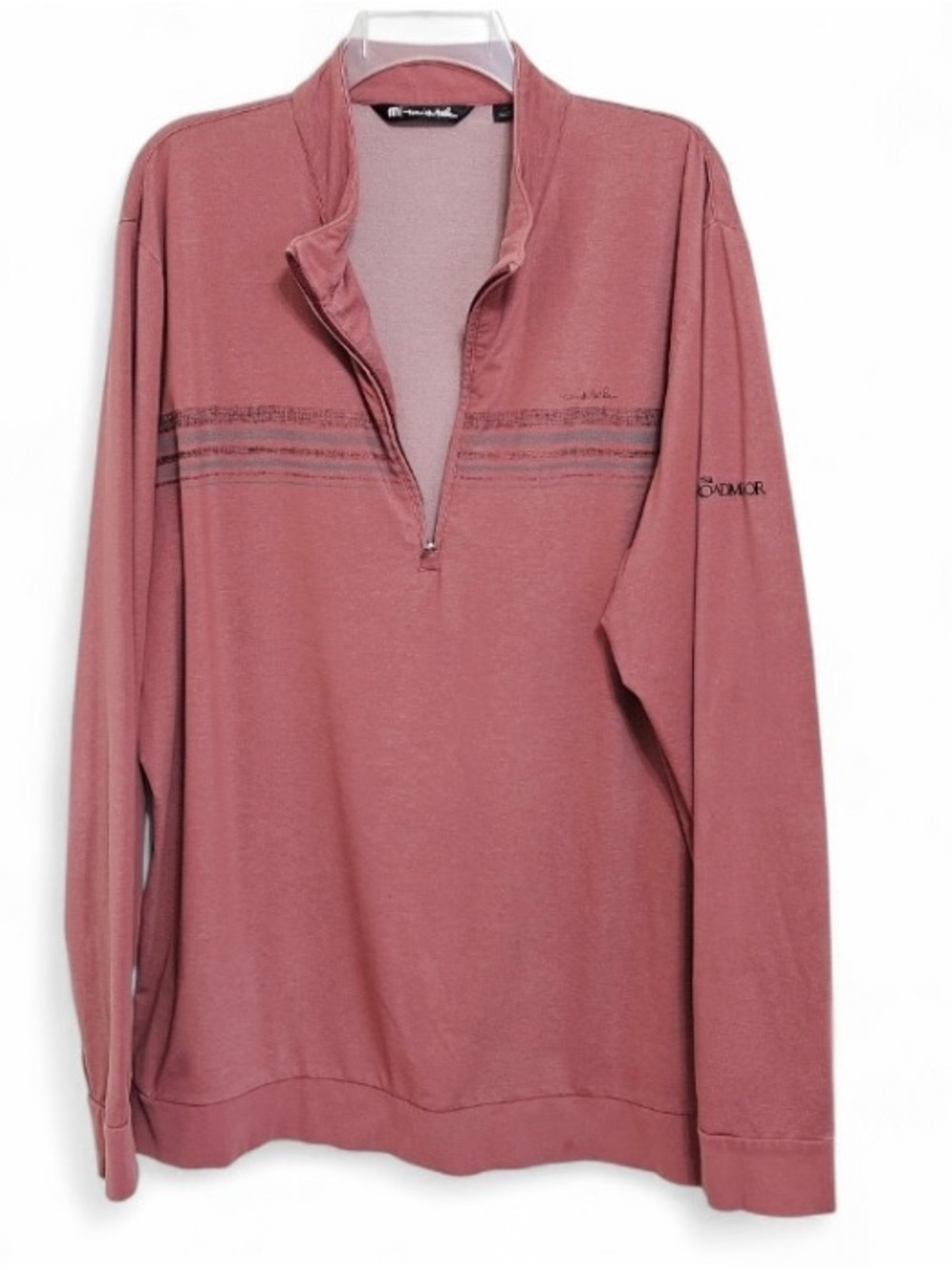TravisMathew The Broadmoor 1/4 Zip Pullover Mens XXL salmon Golf Performance Top